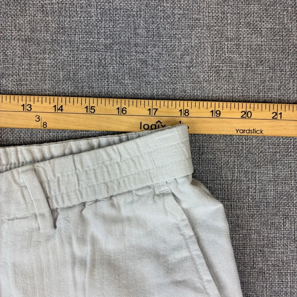 Banana Republic Mason Athletic Tapered Pants Mens 36x28 Beige Linen Cotton Blend